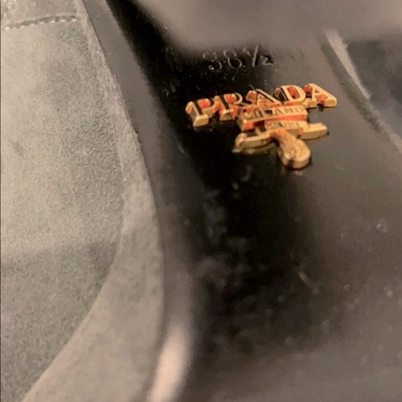 PRADA Grey Ultra Suede Platform ankle Boots - Picture 10 of 10